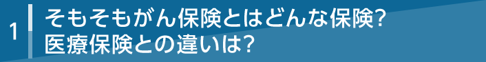 1 そもそもがん保険とはどんな保険？　医療保険との違いは？