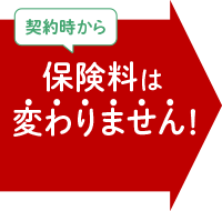 契約時から保険料は変わりません！